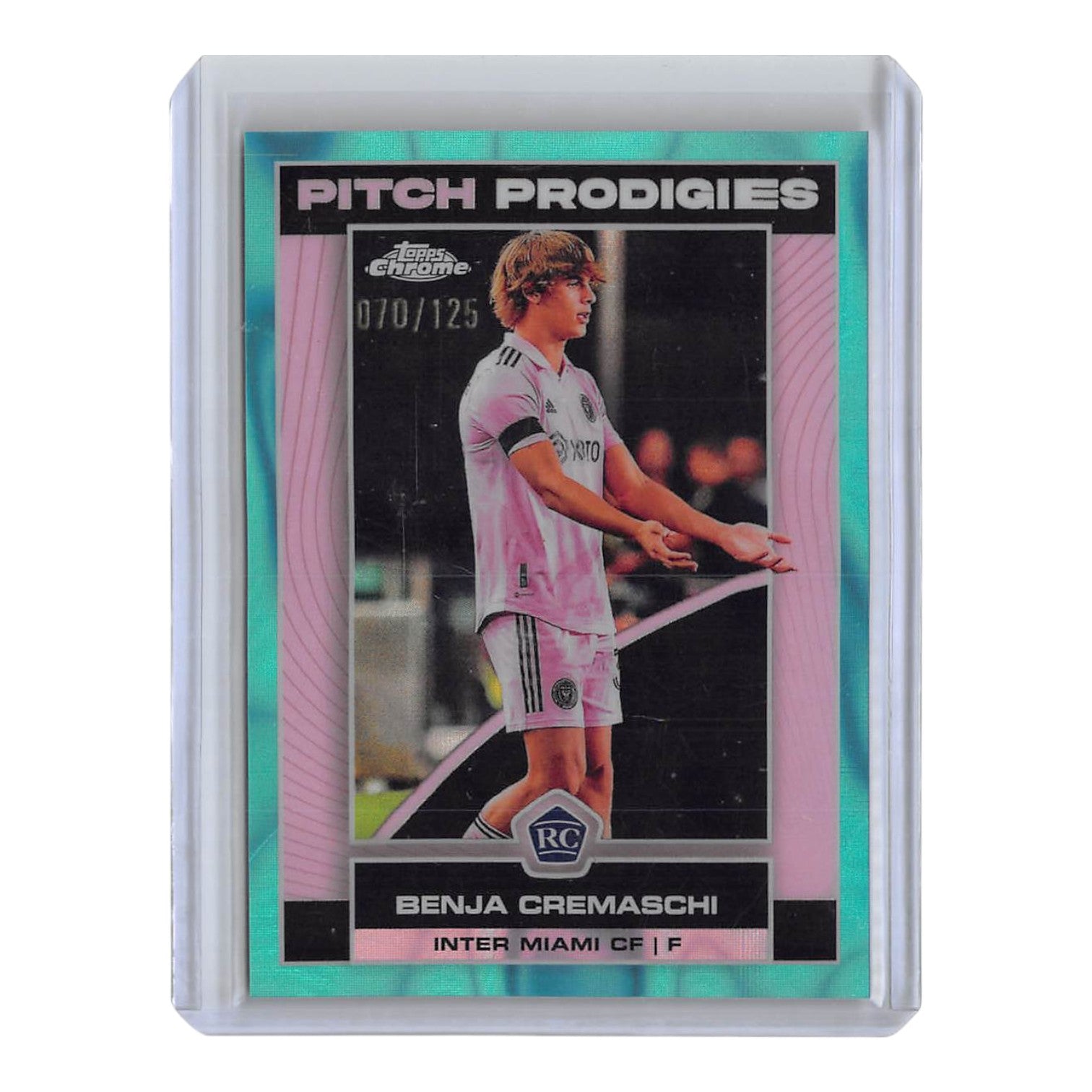 2023 Topps Chrome MLS - [Base] - Aqua Lava Refractor #173 - Pitch Prodigies - Benja Cremaschi /125