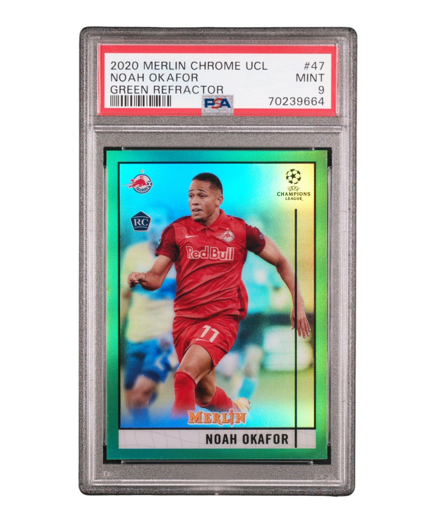 2020 Topps Merlin Chrome Uefa Champions League Noah Okafor #47 /99 Green