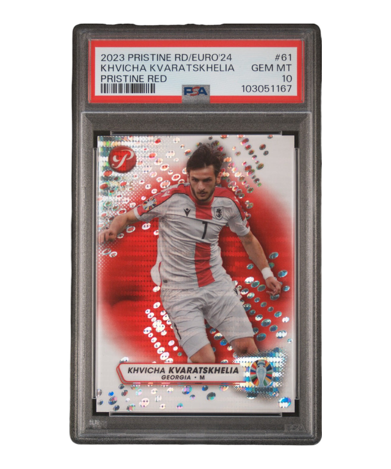 2023 TOPPS PRISTINE ROAD TO UEFA EURO 2024 61 KHVICHA KVARATSKHELIA PRISTINE RED