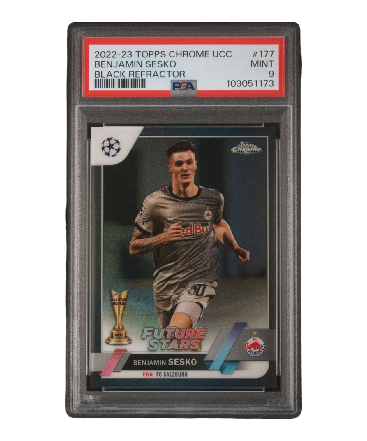 2022-23 TOPPS CHROME UEFA CLUB COMPETITIONS 177 BENJAMIN SESKO BLACK REFRACTOR