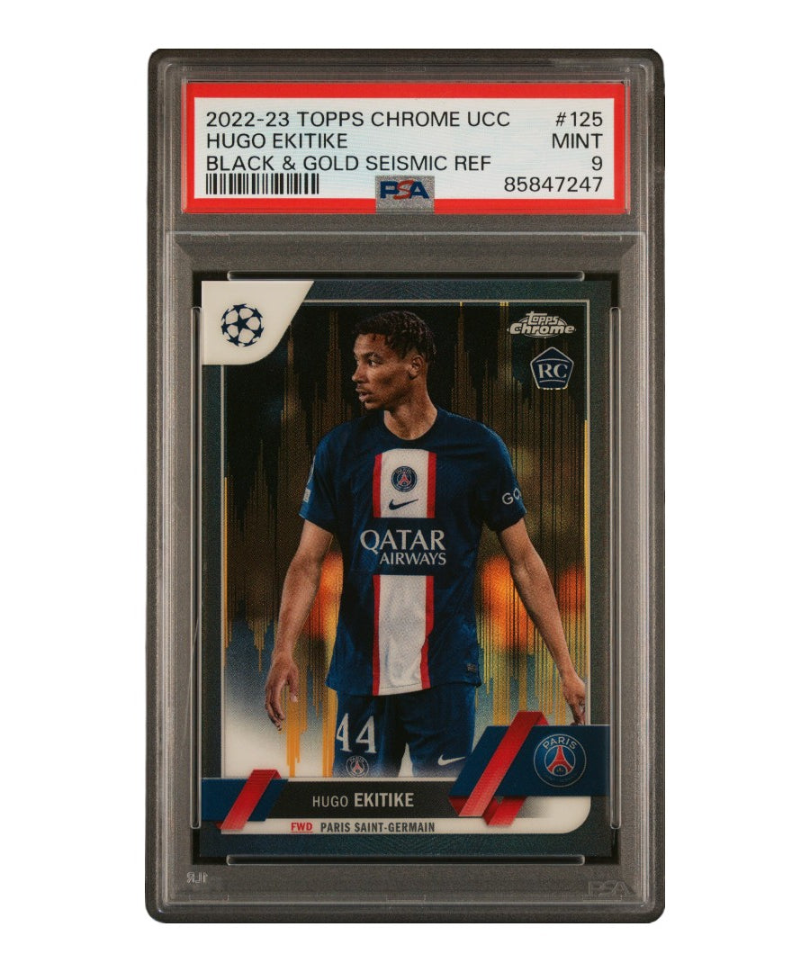 2022-23 Topps Chrome Uefa Club Competitions Hugo Ekitike #125 /30 Black & Gold